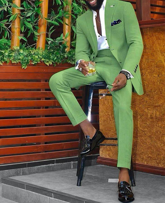 OK Fashion Solid Color Lapel Collar Slim Fit Blazer & Pants 2Pcs Set